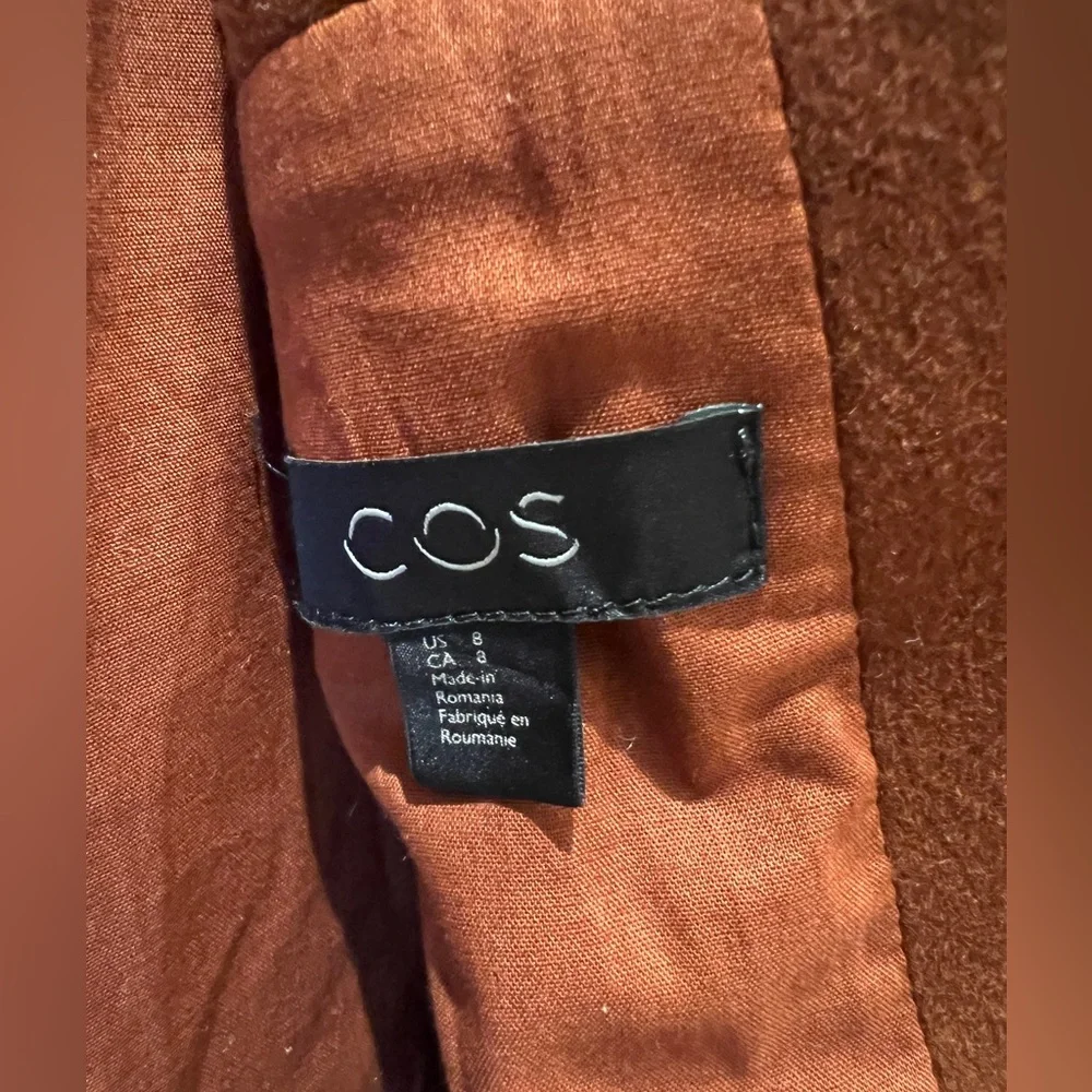 NWT COS Wool Rich Warm Brown Overcoat - Picture 2 of 5